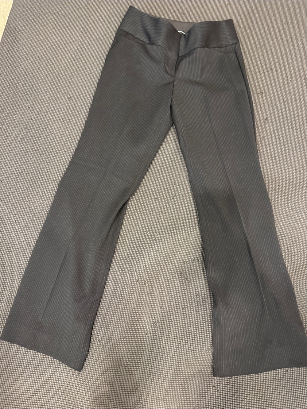 Black Pinstripe Wide-Leg Women's Pants editor